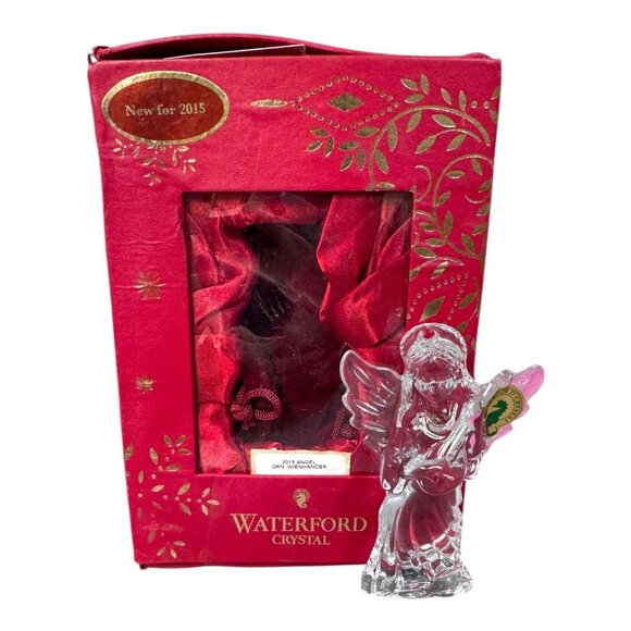 Waterford 2015 Angel Ornament Crystal Decoration New In Box Signed $65 MSRP - Picture 1 of 9